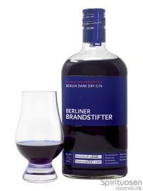 Berliner Brandstifter Berlin Dark Dry Gin Glas und Flasche