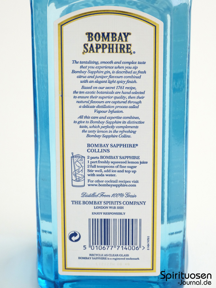Test Bombay Sapphire London Dry Gin SpirituosenJournal.de