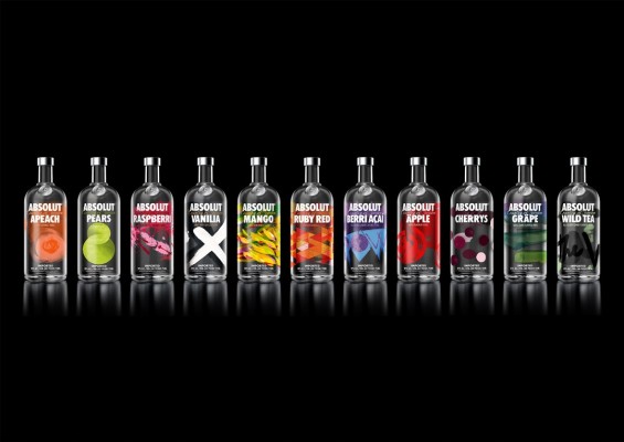 Absolut mit neuem Look für seine Flavoured-Vodka-Range