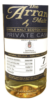 Arran Malt 2006 Cask #008 Label