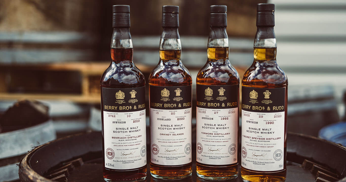 Für Kirsch Import: Berry Bros. & Rudd präsentiert vier Single Cask Bottlings