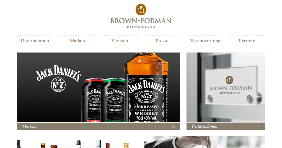 Eigenständig: Brown-Forman Deutschland erhält eigenen Internet-Auftritt