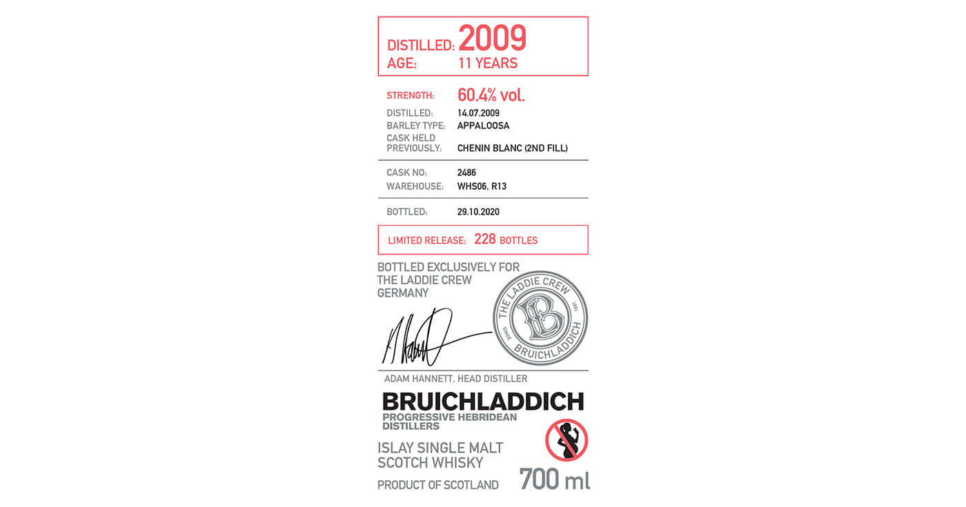 Für Deutschland: Bruichladdich kündigt Laddie Crew Bottling Cask 2486 an