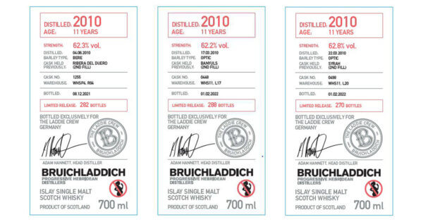 Bruichladdich Laddie Crew Bottlings