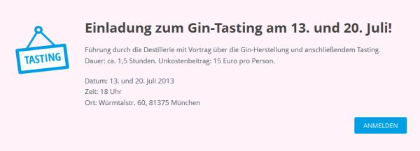Feel! Munich Dry Gin lädt zur Begehung der Destillerie und zum Tasting