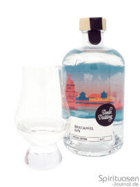 Berlin Distillery Bratapfel Gin Glas und Flasche