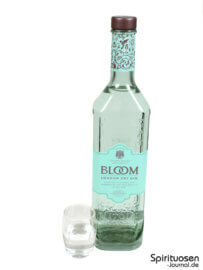 Bloom Gin Glas und Flasche