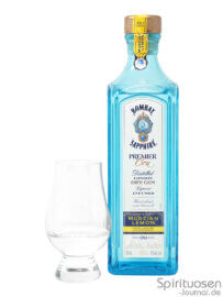 Bombay Sapphire Premier Cru Murcian Lemon Glas und Flasche