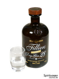 Filliers Dry Gin 28 Glas und Flasche