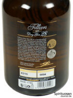 Filliers Dry Gin 28 Rückseite Etikett