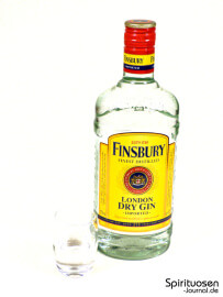 Finsbury London Dry Gin Glas und Flasche