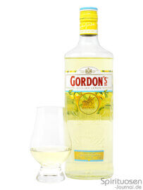 Gordon's Sicilian Lemon Distilled Gin Glas und Flasche