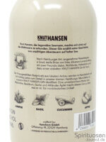 Knut Hansen Dry Gin Rückseite Etikett