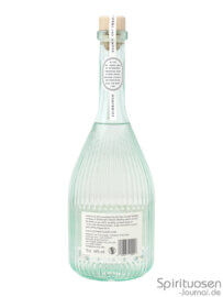eine Flasche Lind & Lime Gin von hinten