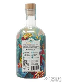 Los Muertos Mexican Dry Gin Rückseite eine Flasche Los Muertos Mexican Dry Gin von hinten