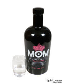 MOM Gin Glas und Flasche