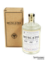 Muscatel Distilled Gin Verpackung und Flasche