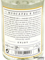 Muscatel Distilled Gin Rückseite Etikett