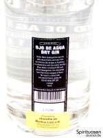 Ojo de Agua Dry Gin Rückseite Etikett