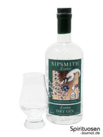 Sipsmith London Dry Gin Glas und Flasche