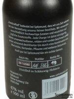 Spitzmund Gin Rückseite Etikett