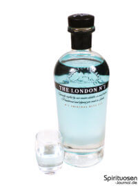 The London No. 1 Original Blue Gin Glas und Flasche
