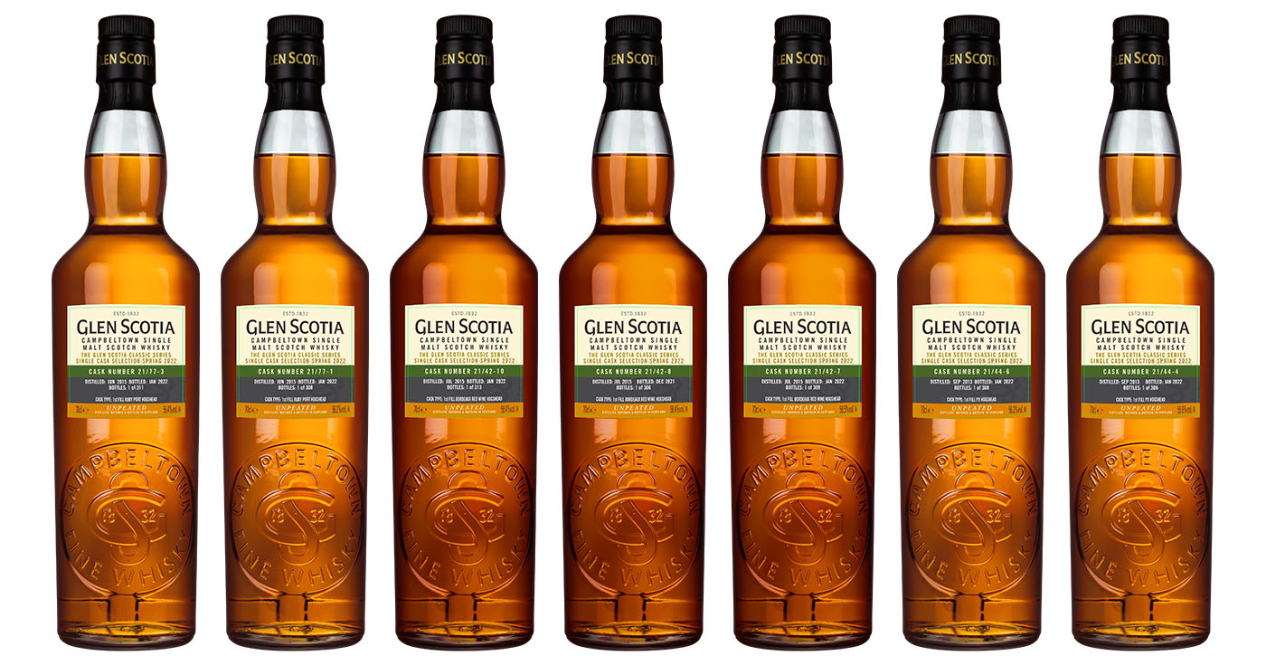 Sieben Einzelfässer: Glen Scotia Distillery mit Single Cask Selection Spring 2022