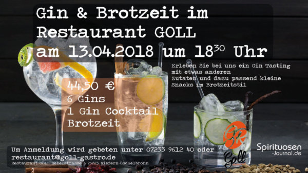 Gin & Brotzeit - Restaurant Goll, Niefern-Öschelbronn