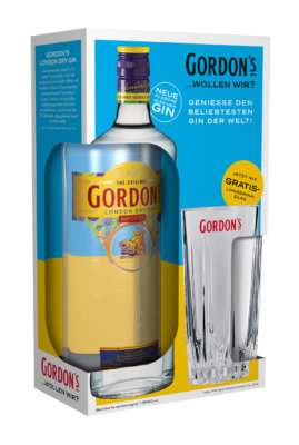 Gordon's Gin im frühlingshaften Set mit Longdrink-Glas