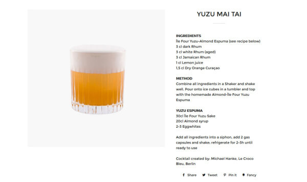 Ile Four Yuzu Cocktail - Yuzu Mai Tai