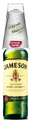 Jameson Irish Whiskey mit Longdrink-Glas für Jameson & Ginger Ale
