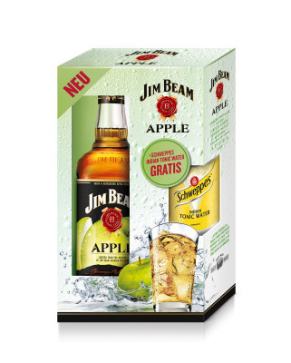 Kombiverpackung mit Jim Beam Apple und Tonic Water für den Handel