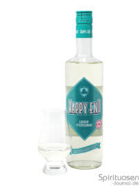 Happy End Pfefferminz Glas und Flasche