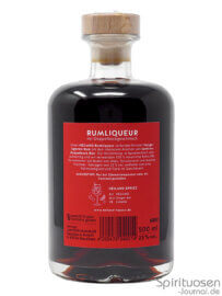 eine Flasche Heiland Rumliqueur von hinten