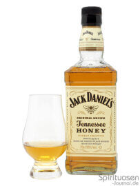 Jack Daniel's Tennessee Honey Glas und Flasche