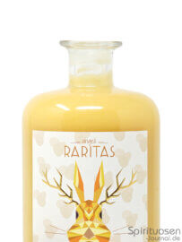 der Hals einer Flasche Lantenhammer Raritas Angeli Eierlikör