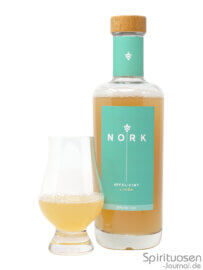 Nork Apfel-Zimt Likör Glas und Flasche
