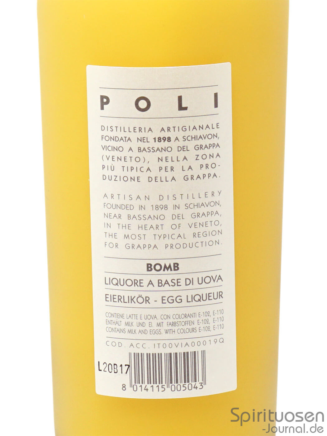 Poli Bomb Im Test Cremiger Eierlikor Trifft Grappa Spirituosen Journal De