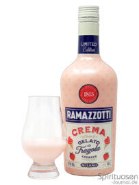 Ramazzotti Crema Gelato alla Fragola Glas und Flasche