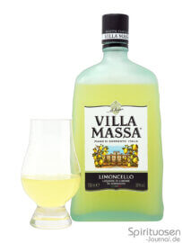 Villa Massa Limoncello Glas und Flasche