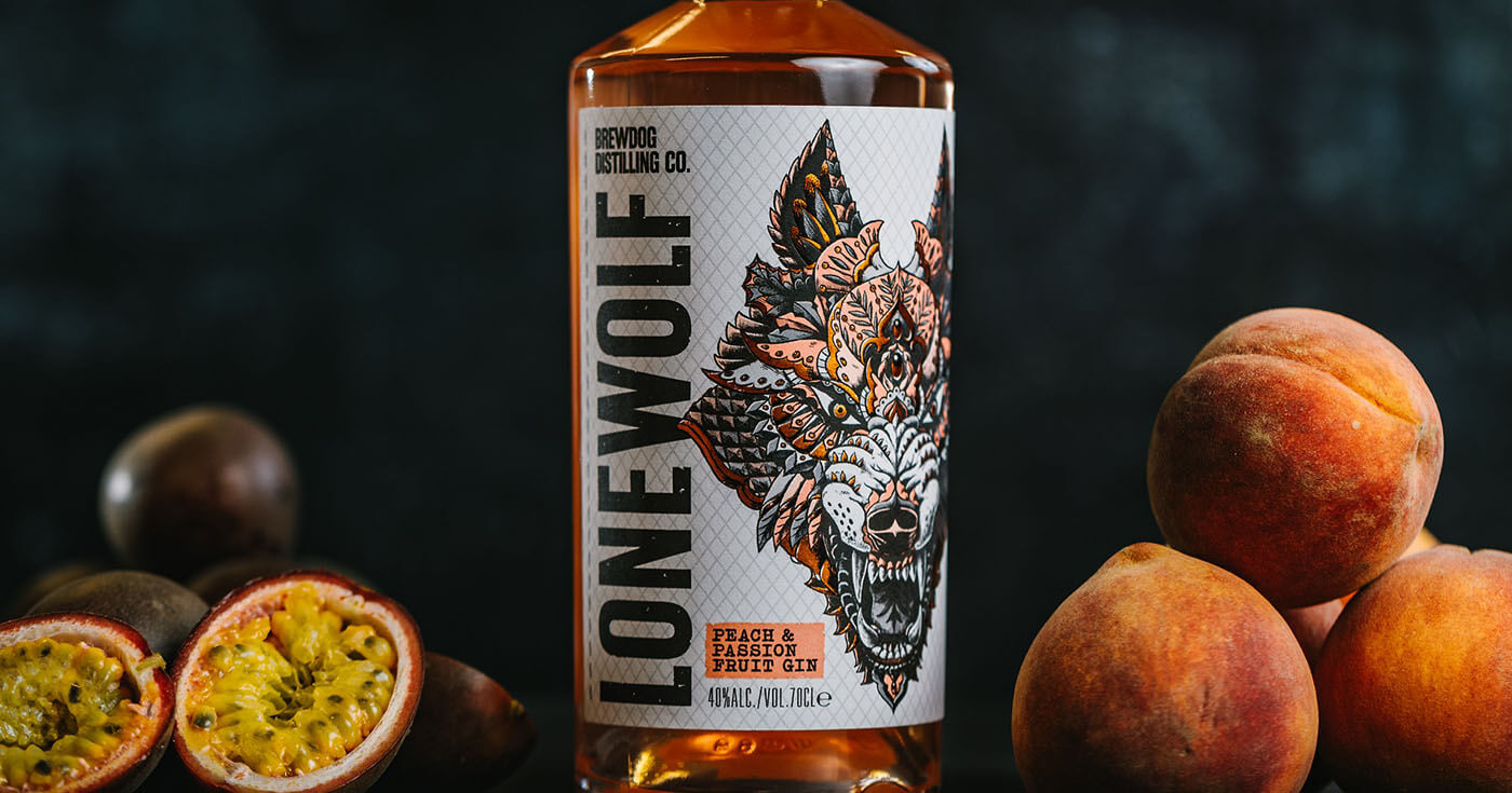 Tropisch frisch: BrewDog Distilling führt LoneWolf Peach & Passionfruit Gin ein