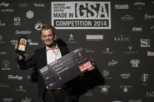 Bartender André Pintz vom Steigenberger Grandhotel Handelshof in Leipzig belegt den ersten Platz bei der 'Made in GSA'-Competition 2014