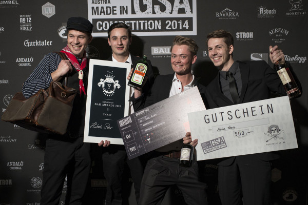 Christian Kern, Hubert Peter, André Pintz und Marian Krause nach der 'Made in GSA'-Competition 2014