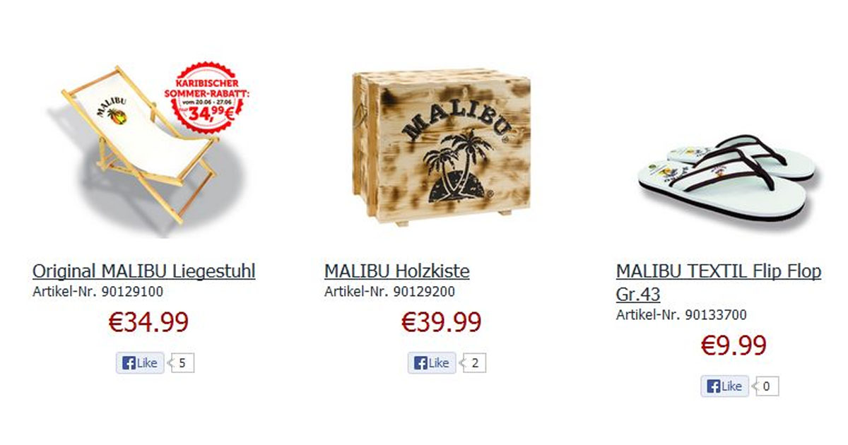 Aufgrund Nachfrage: Malibu startet Facebook-Shop für Fanartikel