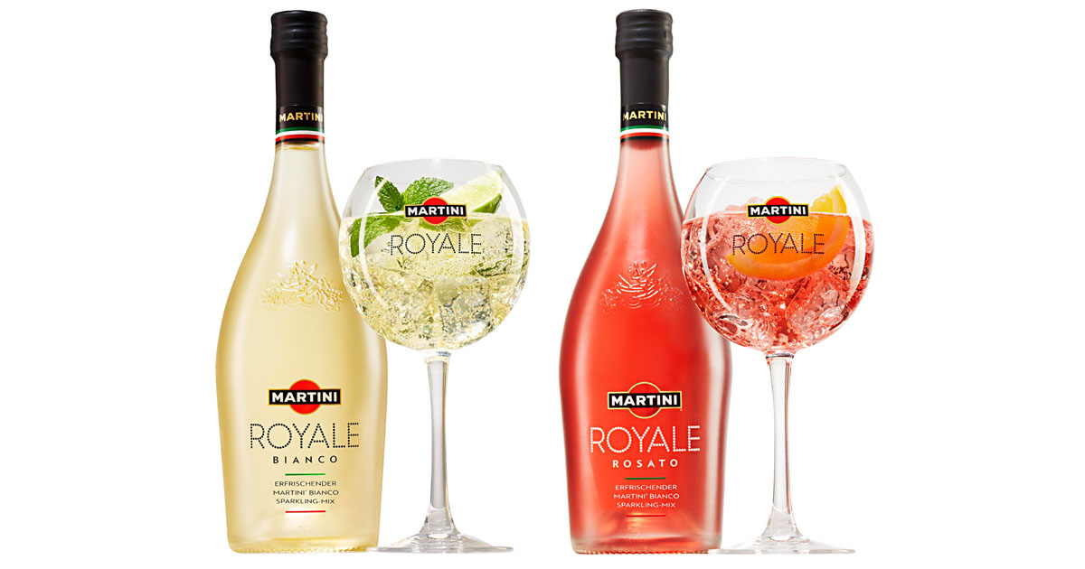 Sparkling-Mixgetränke: Martini Royale Bianco und Rosato für deutschen Markt