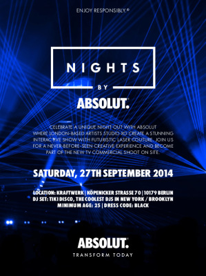 'Nights by Absolut' im Kraftwerk Berlin