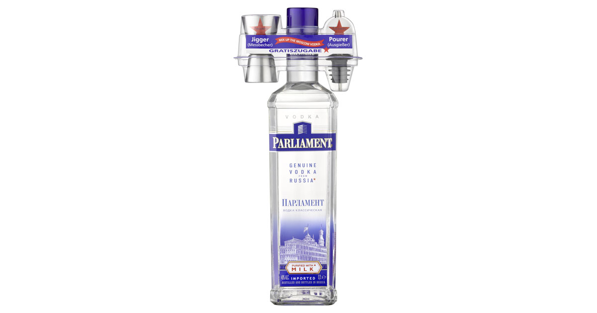 Gratiszugabe: Parliament Vodka ab März mit Mix-Equipment im On-Pack