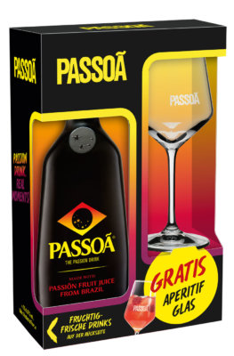 Passoa mit gratis Aperitif-Glas im sommerlichen Geschenkset