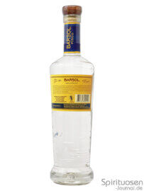 Barsol Pisco Acholado Rückseite eine Flasche Barsol Pisco Acholado von hinten