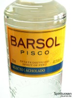 Barsol Pisco Selecto Acholado Vorderseite Etikett